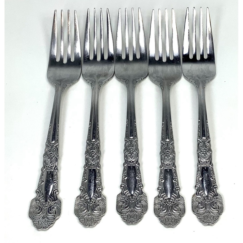 5 Reed & Barton 18/10 Stainless Flatware RENAISSANCE Salad‎ Forks